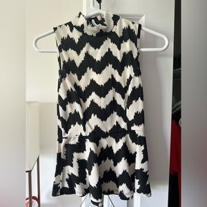 Charlotte Russe - White & Black Peplum Top | Size: S